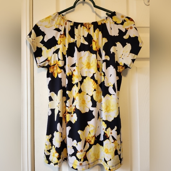 Navy & Yellow blouse size XL - Picture 2 of 6